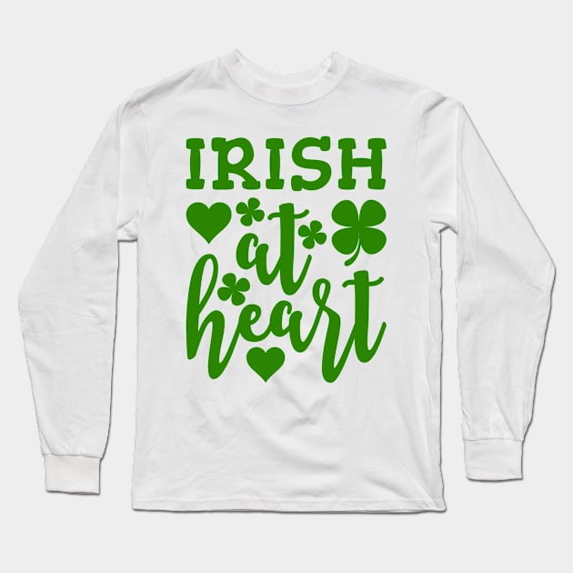 Irish At Heart Long Sleeve T-Shirt by teevisionshop